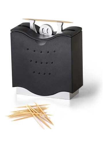 Fun Toothpick Holder - Cute Toothpick Dispenser ABS Fun Toothpick Holders Decorative Plastic Toothpick Holder (Black)