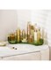 INVSSENE Corner Bathroom Countertop Organizer, Vanity Trays for Counter, Makeup Organizers, Perfume Tray, Kitchen Spice Rack, (Green, 1 Tier)