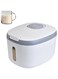 ALMEKAQUZ Rice Storage Container, ABS Food Bucket Transparent Rice Container, Portable Grain Dispensers, Pet Food Dispenser Storage with 5 KG Food Capacity, Sealed Food Storage Containers for Kitchen