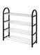 Dubai Gallery 4-Tier Shoe Rack Storage Organizer Black/Silver 58Centimeter