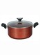 Casserole Premium Cookware, Even Heating, Tempered Glass Lid, High Quality Aluminum, Non-Stick Coating , Bakelite Heat Resistant Handle, Durable Construction, Easy to Clean, Copper 24Cm.