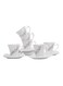 12-Piece Bone Square Cup And Saucer Set White/Gold 220ml