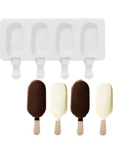 Silicone Ice Cream Maker Mold Popsicle Lolly Mould Ice Cube Tray Pan DIY Kitchen Tool multicolor 11*11*11cm