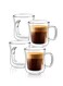 4- Pieces Double Wall Glass Coffee Mugs 250ml, Clear Glass Coffee Mugs for Hot Beverages