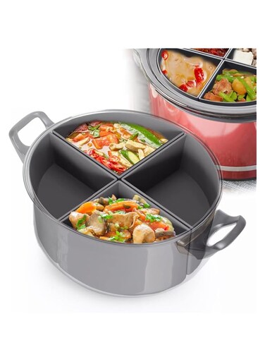 OneNine 4 In 1 Silicone Slow Cooker Liner, Heat Resistant Silicone Crockpot Divider, Leakproof &amp; Easy Clean Bags Liners, Suitable for Oval Slow Cooker