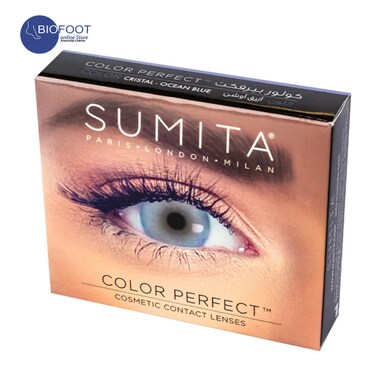 SUMITA COLOR PERFECT COSMETIC CONTACT LENSES PAIR- OCEAN BLUE