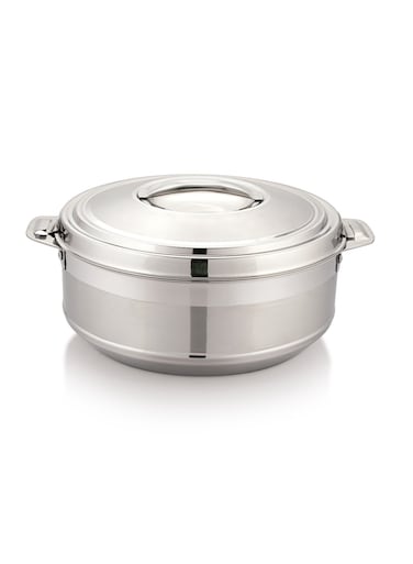 5000ml Premium Stainless Steel Silver Touch Casserole Hotpot Set for Elegant Dining, Large Capacity Insulated Food Warmer Thermal Serving Dish with Secure Lid and Handles