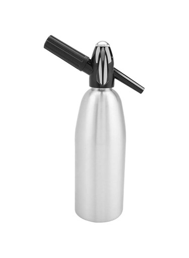 Cusco Soda Siphon Water Bottle, Reusable Fashionable Attractive Alloy Soda Water Bottle Cup with Pressure Regulator for Tasty Beverage(Silver)