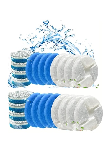 8 Pack Cat Water Fountain Replacement Filters Pet Water Fountain,8D Filters,Triple Filtering For WF150 Automatic Cat Fountain (White, 8 PCS)