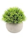 AE011-2 Plastic Fake Green Grass, 1 Pcs Mini Artificial Plants in Pots Indoor Faux Greenery Topiary Shrubs with Black Pots for Home/Bathroom/Shelf Office/Masculine Potted Artificial Plants for Desk