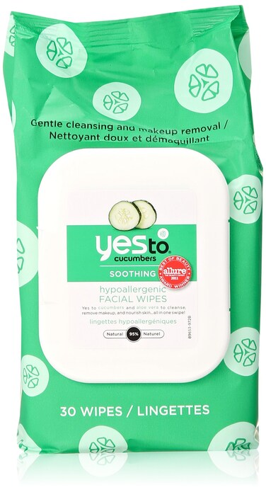 Yes ToFace Wipes for Women and Men, Sensitive Facial Cleansing Wipes for use as a MakeUp Remover, Cleaning, Soothing, Cucumbers (Pack of 3)