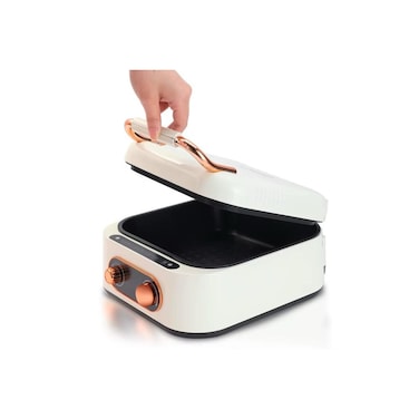 3-in-1 Electric Hot Pot Grill, 1800W Multi-Function Cooker with Non-stick Coating, Double Pan Design