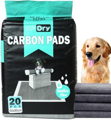 Absorbent Carbon Pet Pee Pads Disposable / Odor-Control Carbon Pet Dog and Puppy Training Pads / Quick Drying Leak-Proof Pee Pads (XL,60 X 90cm, 20Pcs)