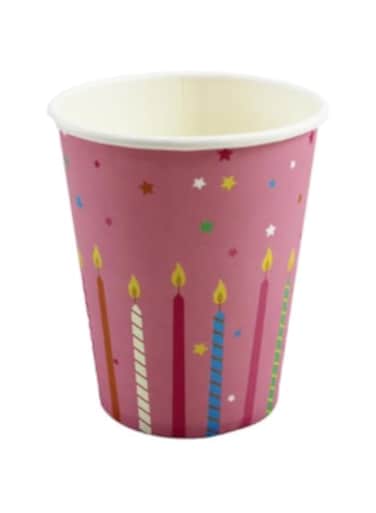 Paper Cups 9oz "Happy Birthday" 6 PCS Set Festive Disposable Cups for Birthday Parties Ideal for Hot and Cold Beverages