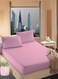 Faded Pink Striped Design Bed Sheet Set Deep Pocket Machine Washable 150x200+35cm