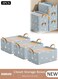 3 Pieces Fabric Closet Storage Organizer Set Foldable Clothes Boxes Large Capacity Wardrobe Stackable Closet Drawer with Handle for Leggings Stockings Socks Underwear