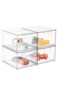 4 Pack Stackable Drawers Storage Drawers, Pull out Acrylic Cosmetic Drawer, Clear Home Display Box, Model Dustproof Cosmetics Storage Box, Kitchen Cabinet, Makeup Organizer, Under Sink Storage