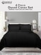 Premium Striped Duvet Set All Season &acirc;&euro;&ldquo; 4-Pieces Set Black   King Size 220x240 cm   Ultra-Soft, Wrinkle-Resistant &amp; Made in Dubai   Includes Duvet Cover, Fitted Sheet (200x200 cm) &amp; 2 Pillowcases (50x70 cm)