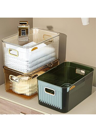 Serize Multifunctional Clear Plastic Storage Box, Large Capacity Storage Box, Storage Box, Storage Box with Lid, Indoor and Outdoor Storage Box. (Dark green XL)