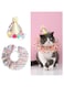 Wisfunlly Pet Dog Cat Birthday Hat Scarf Set, Pet Birthday Party Decorations Set, Cute Lace Dog Bib Scarf and Birthday Hat, Puppycat Birthday Bandana Scarf and Party Hat, Cat Dog Princess Costumes