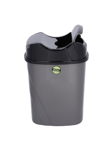 Plastic Dust Bin with Lid Cover Grey/Black 25000ml