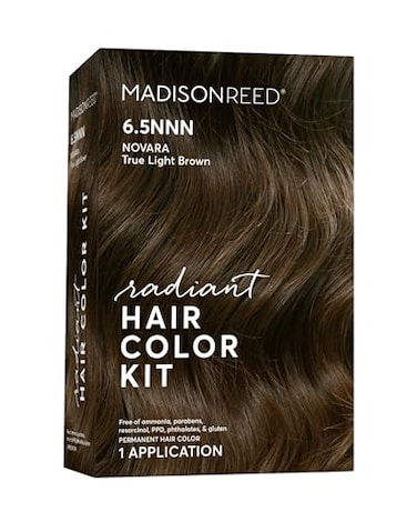 Madison Reed Radiant Hair Color Kit - 6.5Nnn Medium Brown With Warm Golden Undertones (Novara Light Brown), 100% Gray Hair Coverage, PPD-Free &amp; Ammonia-Free, 1 Pack