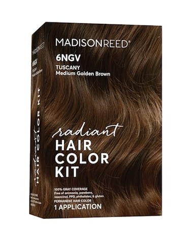 Madison Reed Radiant Hair Color Kit - 6Ngv Medium Golden Brown (Tuscany Brown), Dimensional Gray Hair Blending Permanent Hair Dye, PPD-Free &amp; Ammonia-Free, 1 Pack