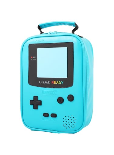 ONTESY Boys Lunch Bag Game Console Waterproof Leather Lunch Bag Reusable Thermal Insulated Small Cooler Bento Box Food Carrier for Boys Girls Kids Toddlers Teens for Picnic School Daycare (Teal)