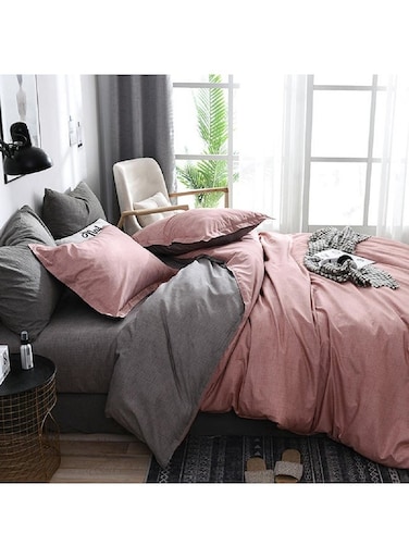 Bed Cover Set, 4-Piece Soft Prewashed Duvet Cover Set, Bedroom Dormitory with Luxury Bedding Sets for All Season