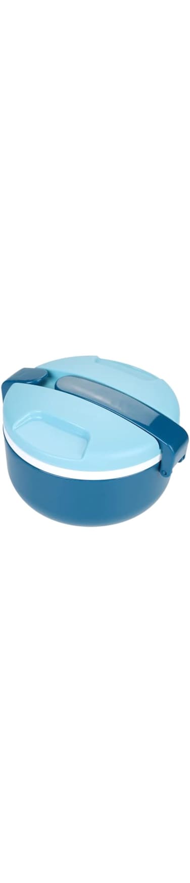 Vague Plastic Two Layer Round Lunch Box, 1.5 Liter Capacity, Blue/Green/Peach