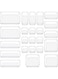 23 PCS Drawer Organizer Set, 5 Varied Size Bathroom and kitchen Drawer cabinet organizer Trays, Clear Storage Bins for Makeup, Jewelry, Utensils and Gadgets