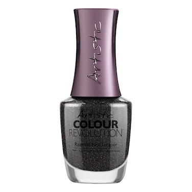 Artistic Nail Design Nail Lacquer Controlling   Black Glitter  15 Ml