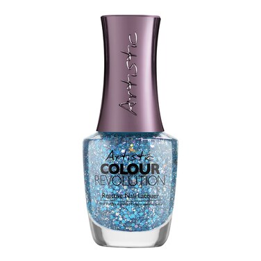 Artistic Nail Design Nail Lacquer Emotion   Blue Glitter   15 Ml