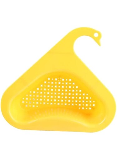Khazna Kitchen Sink Drain Basket, Premium Quality Multipurpose Sink Filter, Sink Colander Basket, Triangular Sink Strainer, (Yellow)