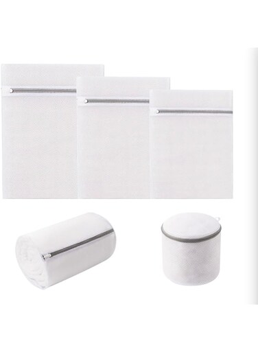 5pcs Laundry Bag Set, Toughened Mesh Cloth, Sizes: Large, Medium, Small, Cylinder, Bra Bag
