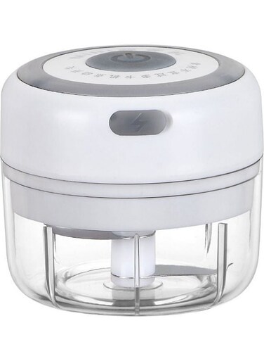 USB Rechargeable Electric Mini Grinder White/Clear 11.70 x 9.70 x 9.70cm