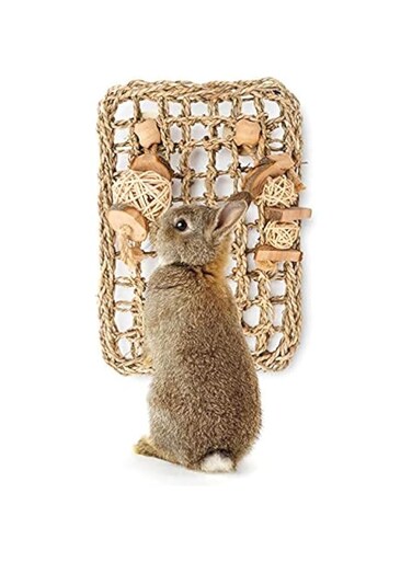 Protector Mat with Toys for Rabbit Bunny Chinchilla Guinea Pigs or Other Rodent Pets