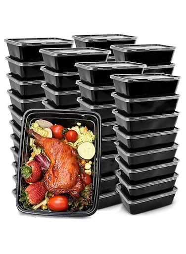 Arabest 50-Pack Food Storage Containers, Reusable To-Go Food Containers, Lunch Box Food Storage Lunch Box with Lid, Microwave/Freezer/Dishwasher Safe, BPA Free, 750 ml/26 oz