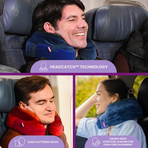 Cabeau Evolution Earth Memory Foam Travel Neck Pillow, The Best Travel Pillow With 360 Head, Neck And Chin Support (Water), Grey, Water