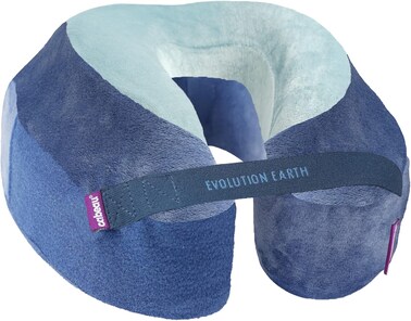 Cabeau Evolution Earth Memory Foam Travel Neck Pillow, The Best Travel Pillow With 360 Head, Neck And Chin Support (Water), Grey, Water
