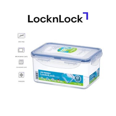 LocknLock 1.1L  Rectangular  Airtight Food Storage  - BPA-Free, Microwave, Freezer, and Dishwasher Safe