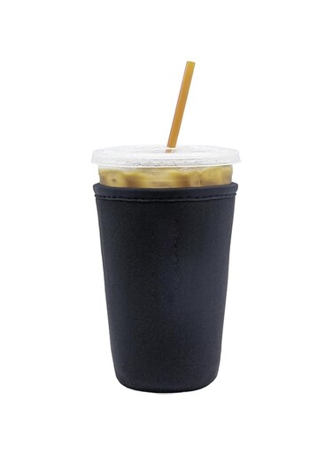 THE WHITE SHOP Iced Coffee &amp; Cold Soda Insulated Neoprene Cup Sleeve Black, Medium