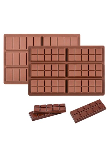 Chocolate Molds, Rectangle Chocolate Bar Sweet Molds Silicone Bakeware Wax Melt Molds, Pack Of 2