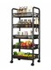 5-Tier Iron Storage Rack with Wheels &acirc;&euro;&ldquo; Heavy Duty Rolling Organizer Shelf for Kitchen, Pantry &amp; Living Room