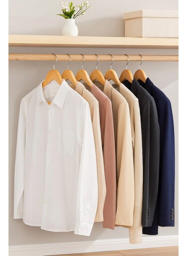Homes Wood Clothes Hangers   Non-Slip Wooden Hanger with Swivel Hook, Smooth Finish, Shoulder Notches for Suits, Coats, Dresses &amp; Shirts   Pack of 24