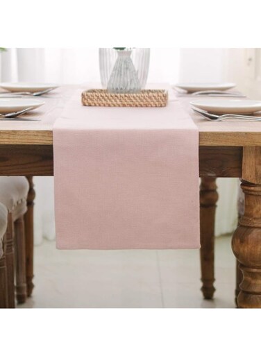 NATUS WEAVER Dining Table Runner 12 x 90 inches Kitchen Room Dinner Wedding Birthday Party Burlap Rustic Table Runner, Baby Pink