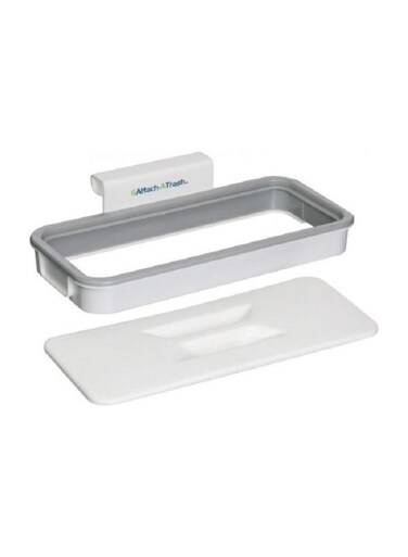 Trash Garbage Bag Holder With Lid White/Silver 20x5cm