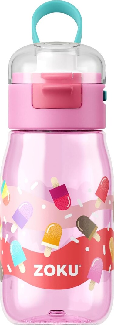 Zoku Kids Flip Gulp Bottle, 475ml-Pink
