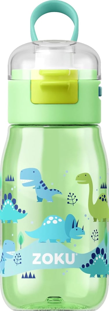 Zoku Kids Flip Gulp Bottle, 475ml-Green
