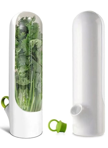 Herb Saver for Refrigerator, Herb Saver Pod,Fresh Herb Keeper for Mint, Parsley, Asparagus, Keeps Greens Fresh for 2-3 Weeks
